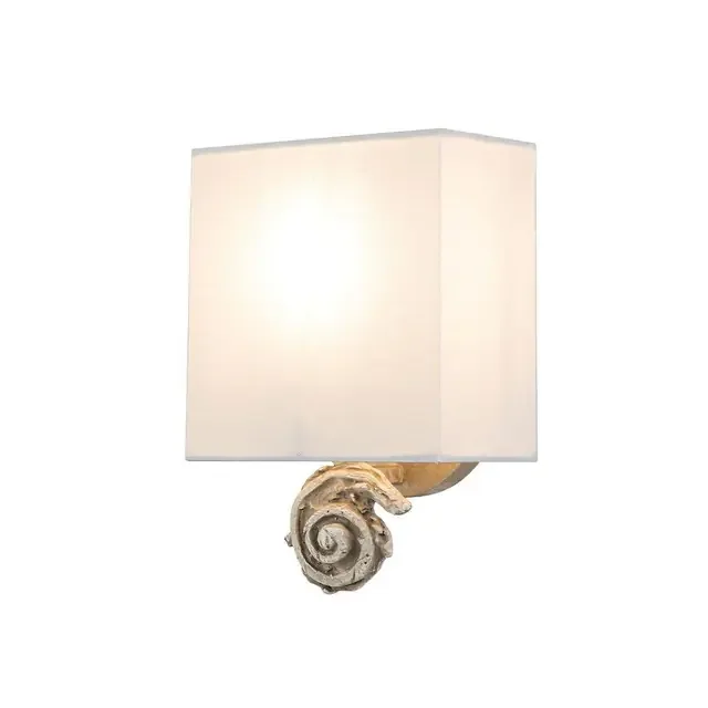 Swirl Bone White with Shade 18cm Wall Light