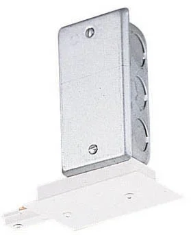 T121WH Recessed Trac Trac Master End Feed Connector, White Color