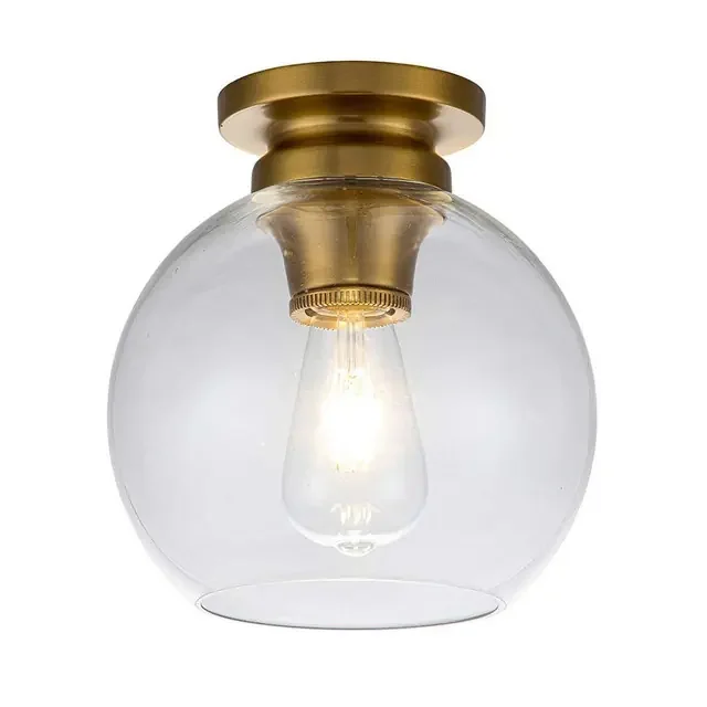 Tabby Burnished Brass Flush Ceiling Light