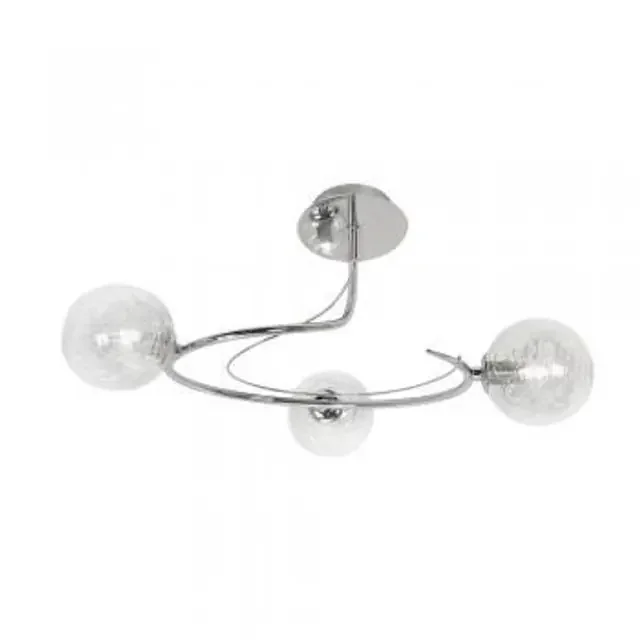 Tabia 3 Light Chrome with Clear Glass Ball Semi Flush Ceiling Light