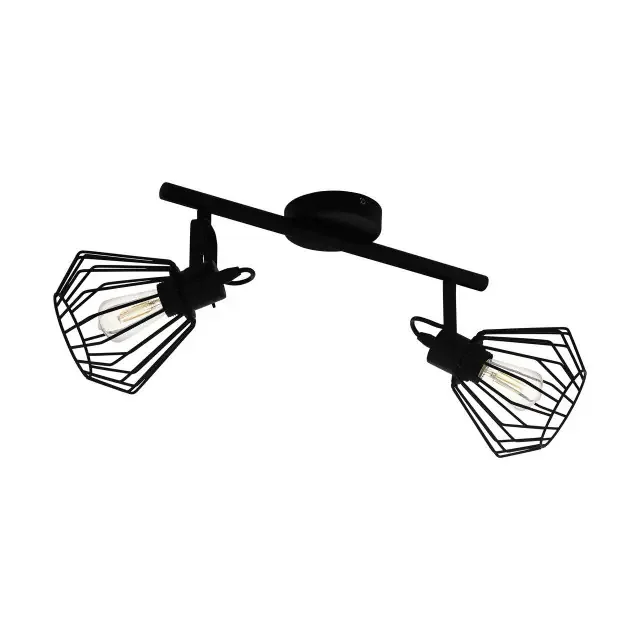 Tabillano 2 Light Black with Caged Shade Bar Spotlight
