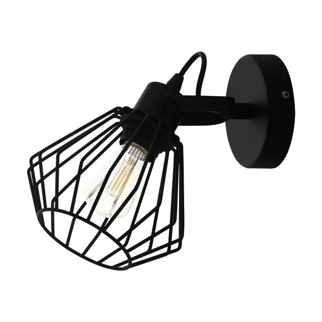 Tabillano Black with Caged Shade Wall and Ceiling Light