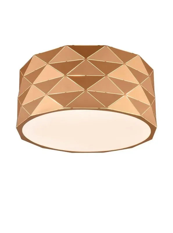 Tangent 4 Light Rose Gold Metal with Acrylic Diffuser Flush Ceiling Light