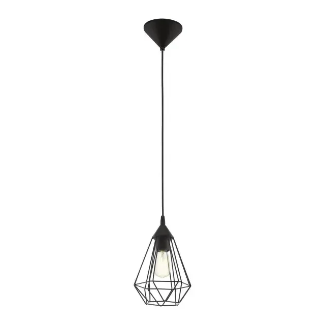 Tarbes Black with Small Black Shade Pendant Light