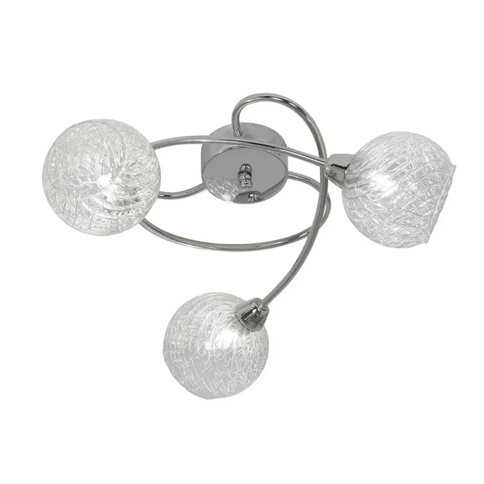 Tarn Polished Chrome & Glass 3 Lamp Decorative Semi Flush
