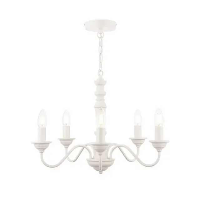 Tate 5 Light Painted Matt White Pendant Light
