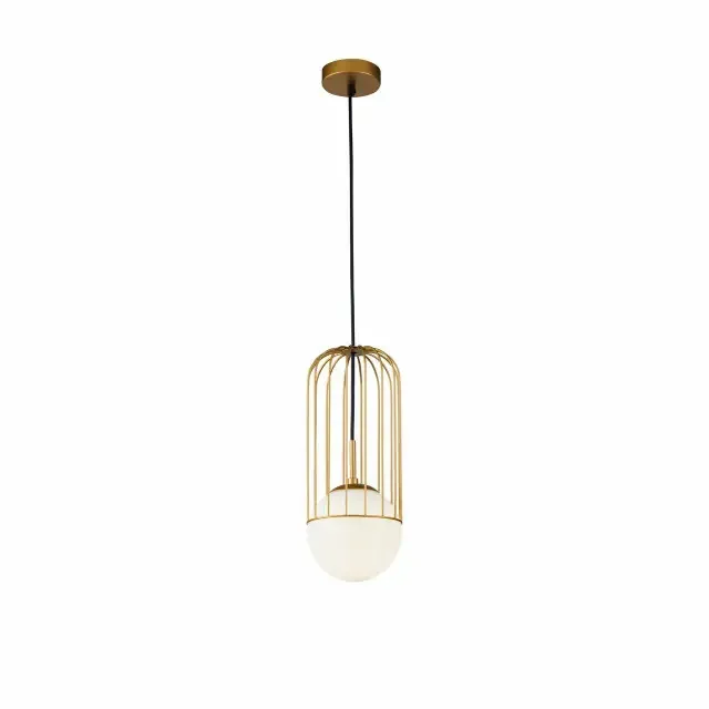 Telford 150mm Gold With Opal Glass Pendant Light