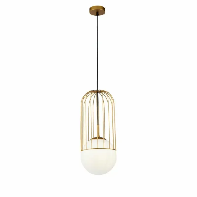 Telford 200mm Gold With Opal Glass Pendant Light