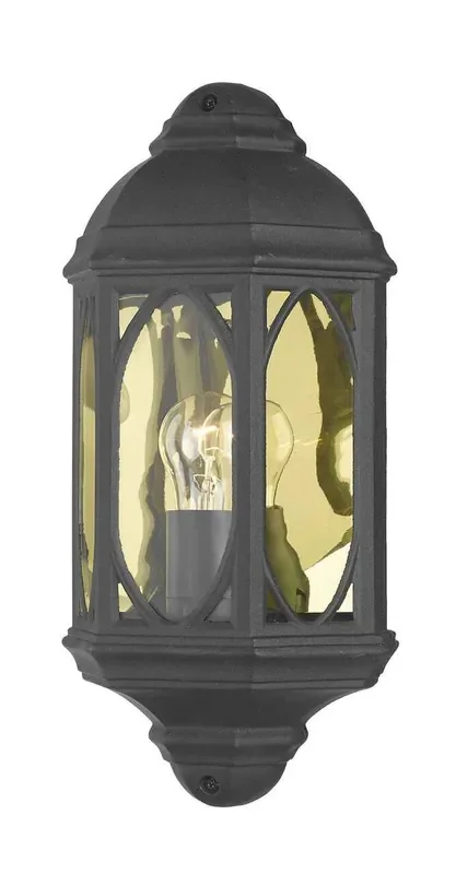 Tenby Matt Blackwith Bevelled Glass IP43 Wall Light