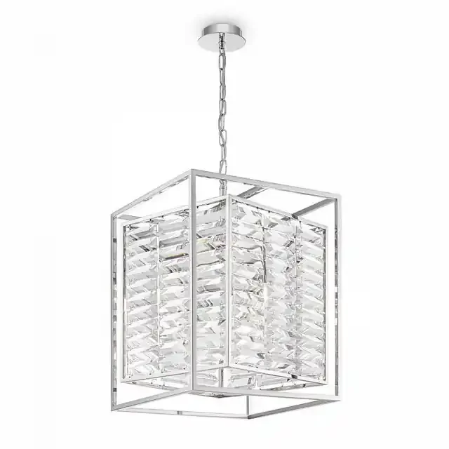 Tening 4 Light Chrome with Clear Crystal Pendant Light