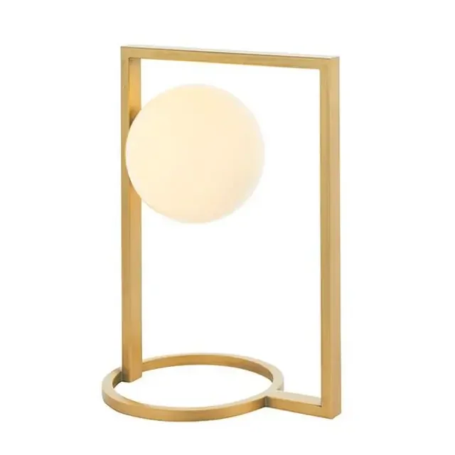 Teo Brushed Gold with Opal Sphere Shade Table Lamp