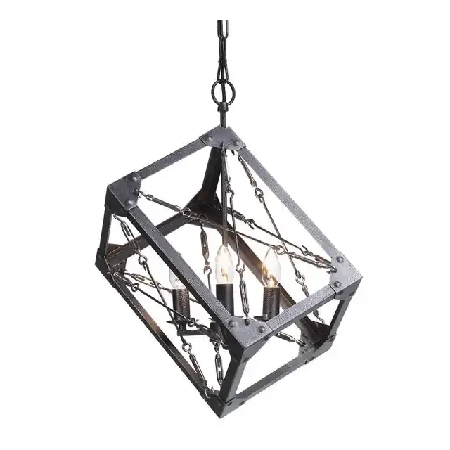 Teva 3 Light Black Silver Pendant Light