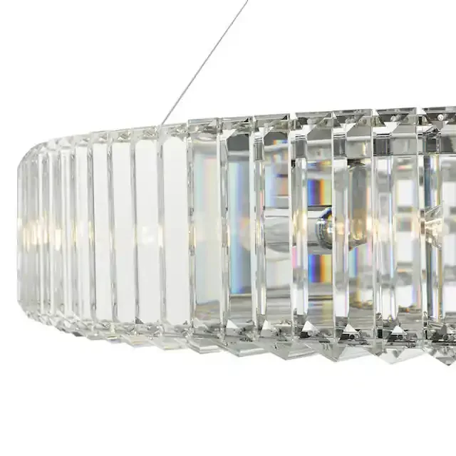 Teyana 9 Light Polished Chrome and Crystal Pendant Light
