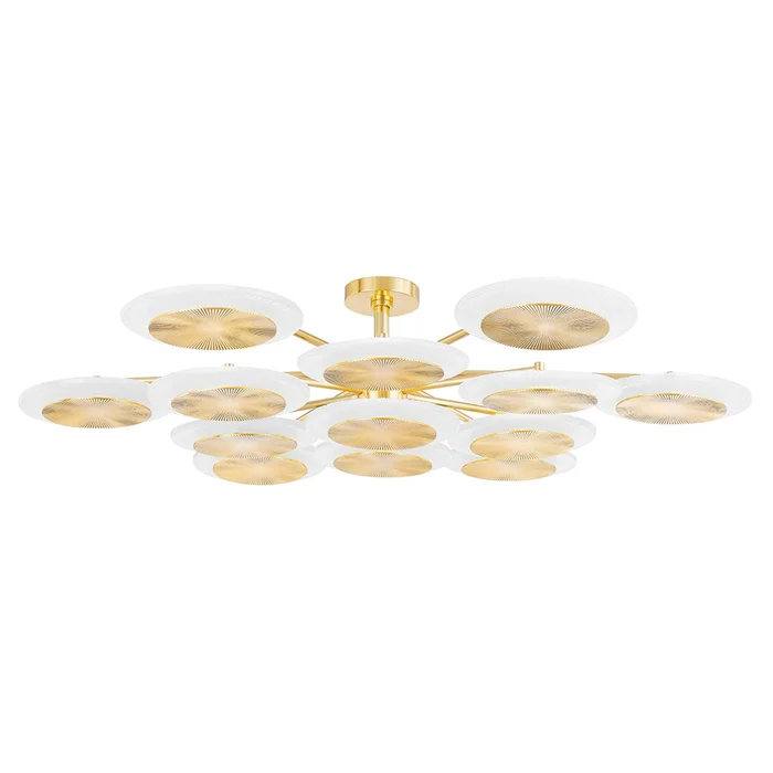 Topaz LED Semi Flush Mount in Vintage Polished Brass (68|328-57-VPB)
