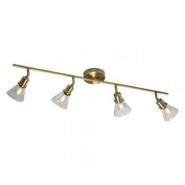 Torne 4 Light Antique Brass Adjustable Bar Ceiling Spotlight