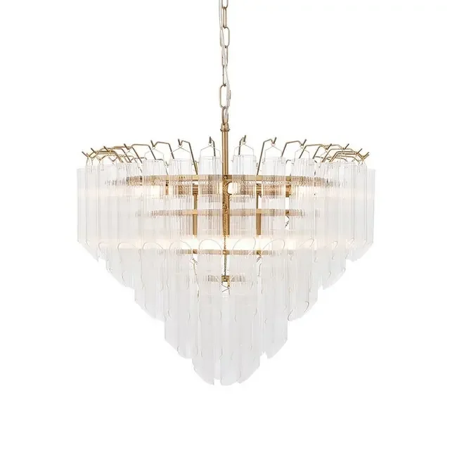 Toulouse 12 Light Satin Brass with Clear Glass Chandelier