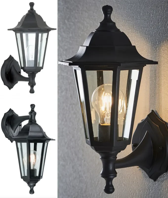 Traditional Exterior Black Bracket Mounted Wall Light