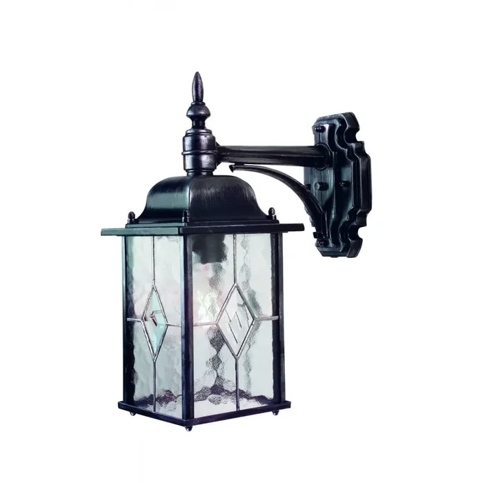 Traditional outdoor downward lantern – Black and Silver (0178WEXWX2)
