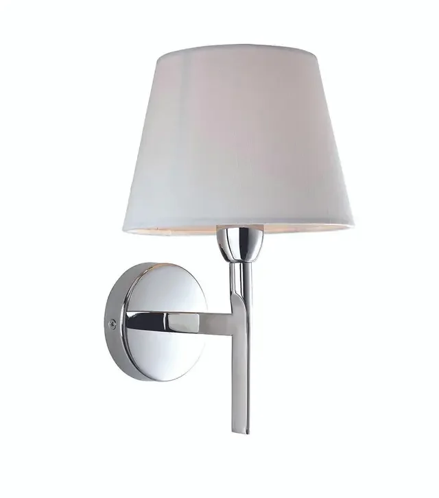 Transition Polished Stainless Steel with Cream Shade Wall Light