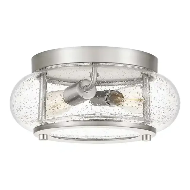 Trilogy 2 Light Brushed Nickel Flush Ceiling Light
