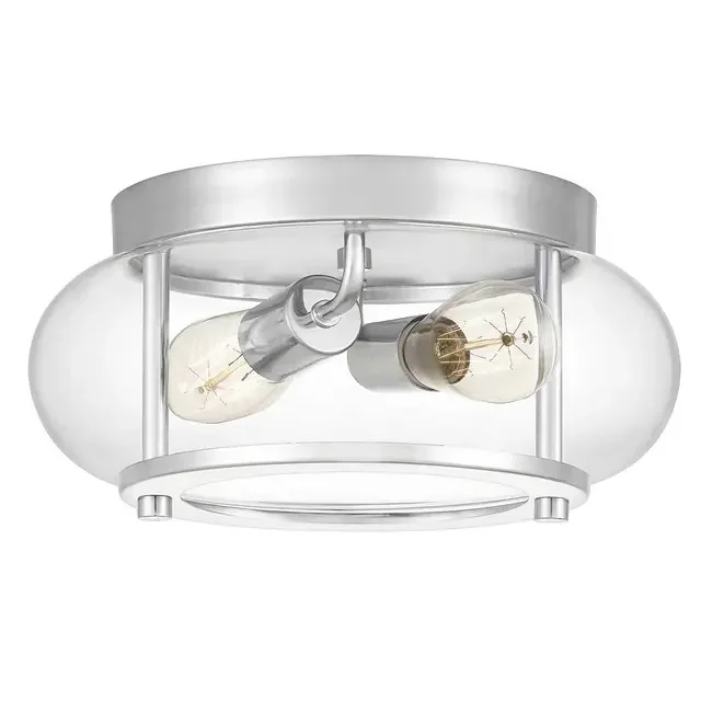 Trilogy 2 Light Polished Chrome IP44 Bathroom Ceiling Light