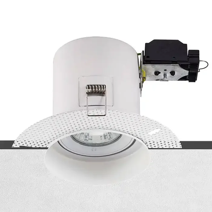 Trimless Plaster-In Fire Rated Tiltable Downlight – White – Pack of 10 – Online Lighting