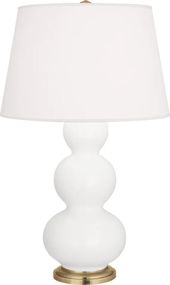 Triple Gourd One Light Table Lamp in Matte Lily Glazed Ceramic w/Antique Natural Brassed (165|MLY40)