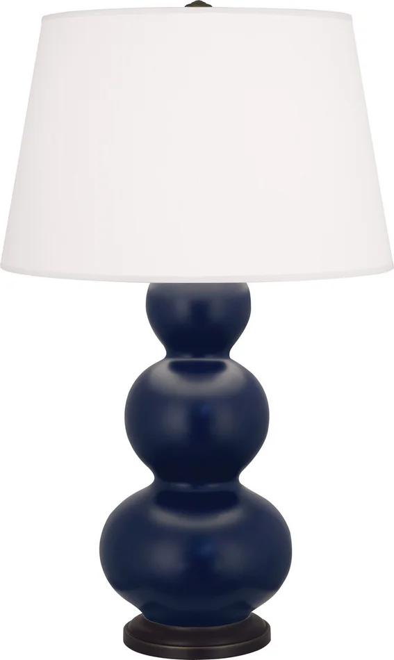 Triple Gourd One Light Table Lamp in Matte Midnight Blue Glazed Ceramic w/Deep Patina Bronzeed (165|MMB41)
