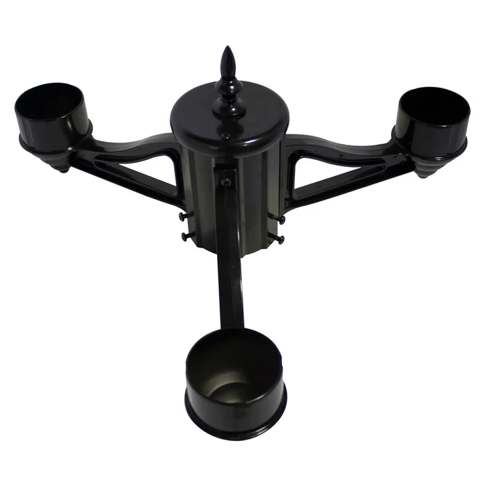 Triple-Head Bracket Kit with 3in. Fitter – Black Finish – Gama Sonic