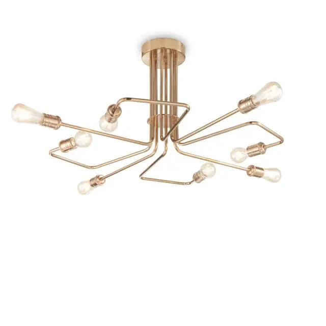 Triumph PL8 8 Light Satin Brass Flush Ceiling Light