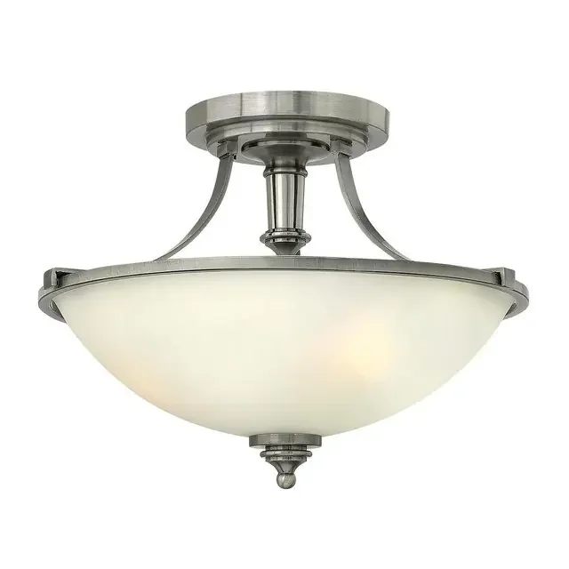 Truman 3 Light Antique Nickel Semi Flush Ceiling Light
