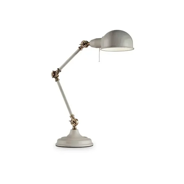 Truman TL1 Grey with Antique Brass Adjustable Table Lamp