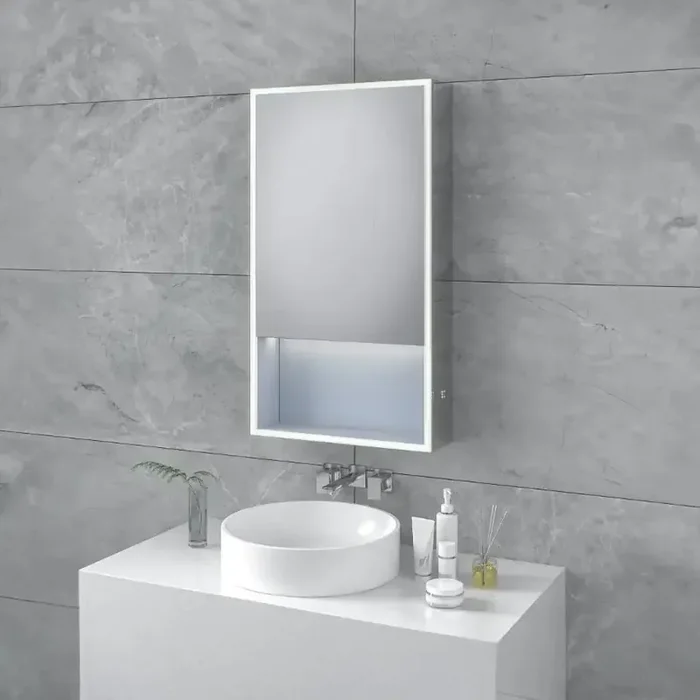 Tunable LED Mirror Cabinet with Speaker, Shaver Socket, USB Charging & Wireless Charger 500 x 900 mm (1356APOSY9112)