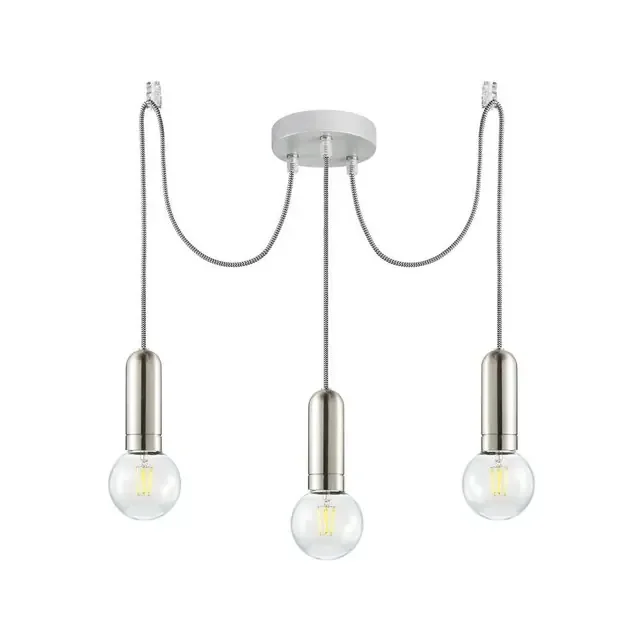 TURN ME 3 Light White and Chrome Pendant Light