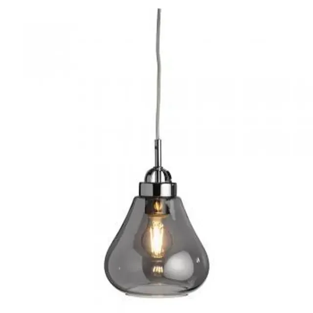 Turua Chrome with Amber Glass Pendant Light
