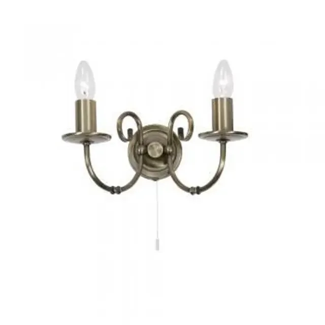Tuscany 2 Light Antique Brass Wall Light