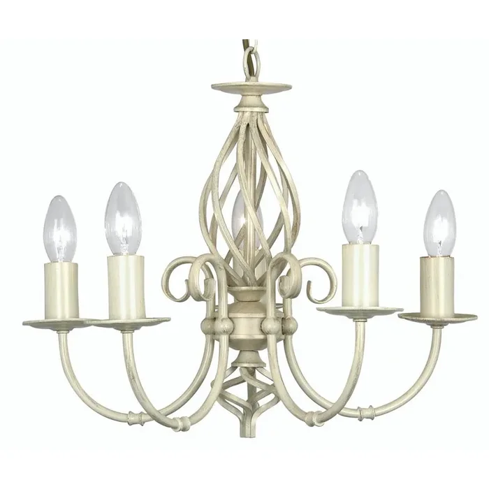 Tuscany Ivory 5 Lamp Traditional Pendant
