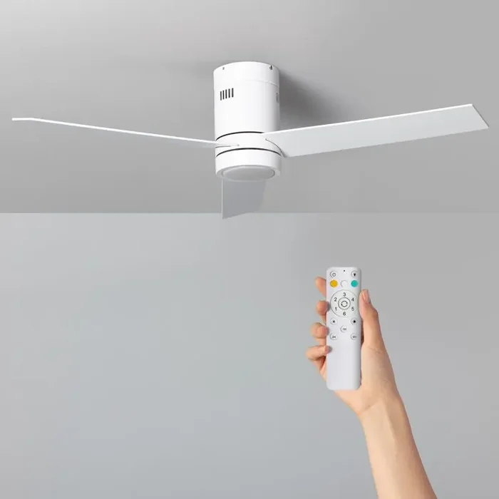 Tydir Silent Ceiling Fan with DC Motor in White 132cm – Ledkia