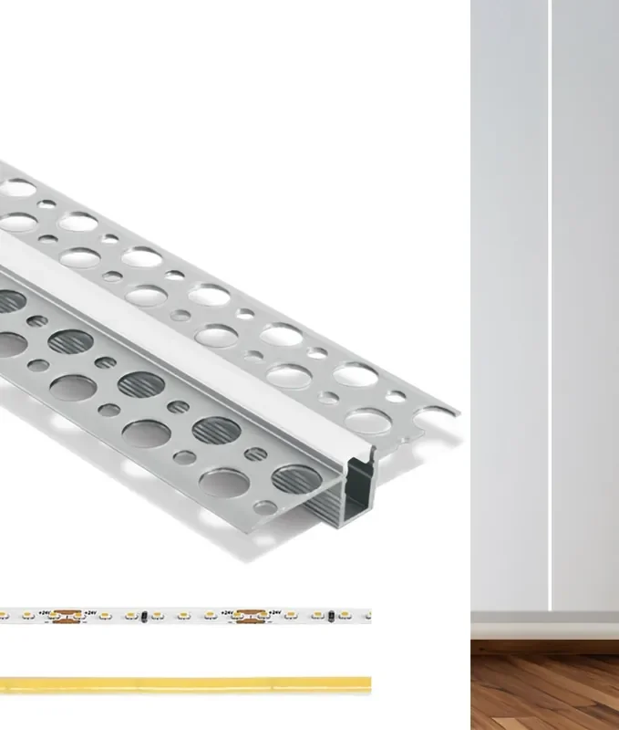 Ultra-Narrow Plaster-In Aluminium LED Profile for Precision Lines of Light