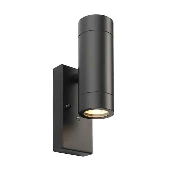 Up Down Security 2 light wall light with Photocell – Matt Black (1419PAL95555)