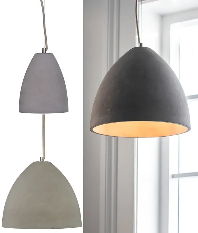 Urban Concrete Light Pendant – Cotton Rope Flex and Wire Suspension