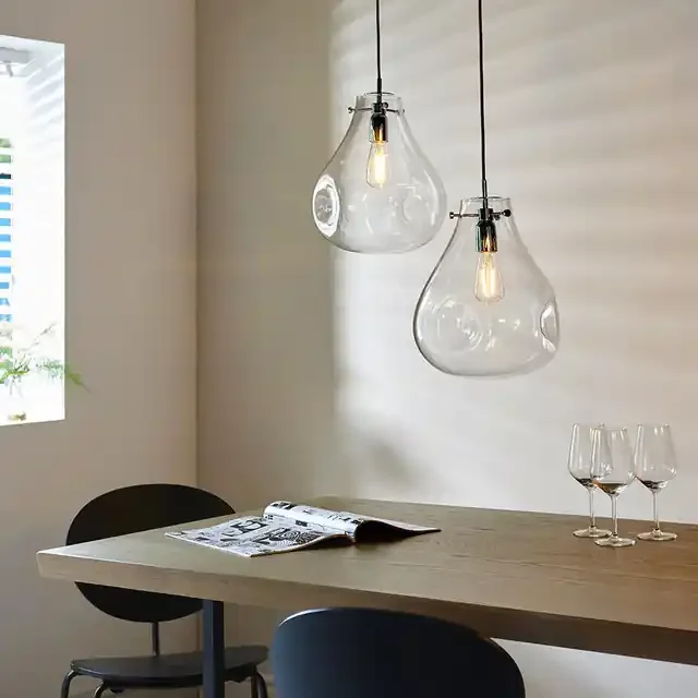 Utopia Clear Glass with Chrome Pendant Light