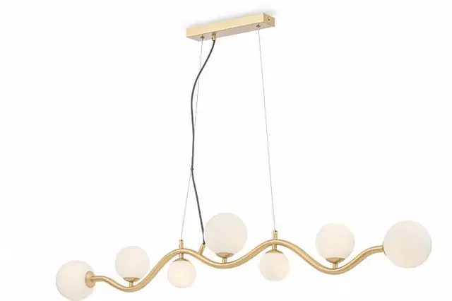 Uva 7 Light Gold with Opal Glass Bar Pendant Light