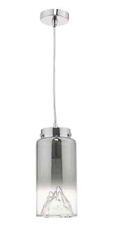 Vahla Polished Chrome and Smoked Glass Pendant Light