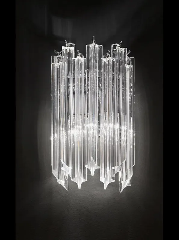 Valentina 2 Light Chrome and Crystal Rods Wall Light