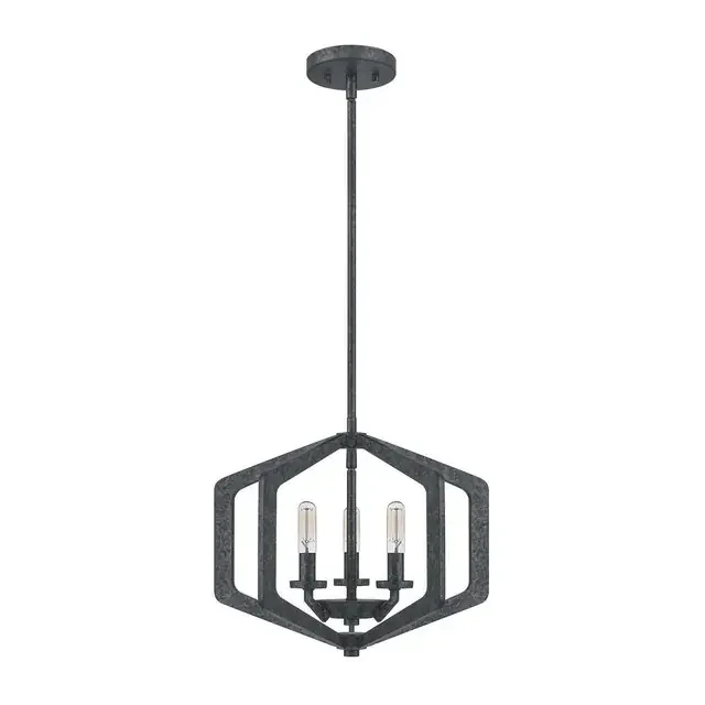 Vanguard 3 Light Old Black Pendant Light