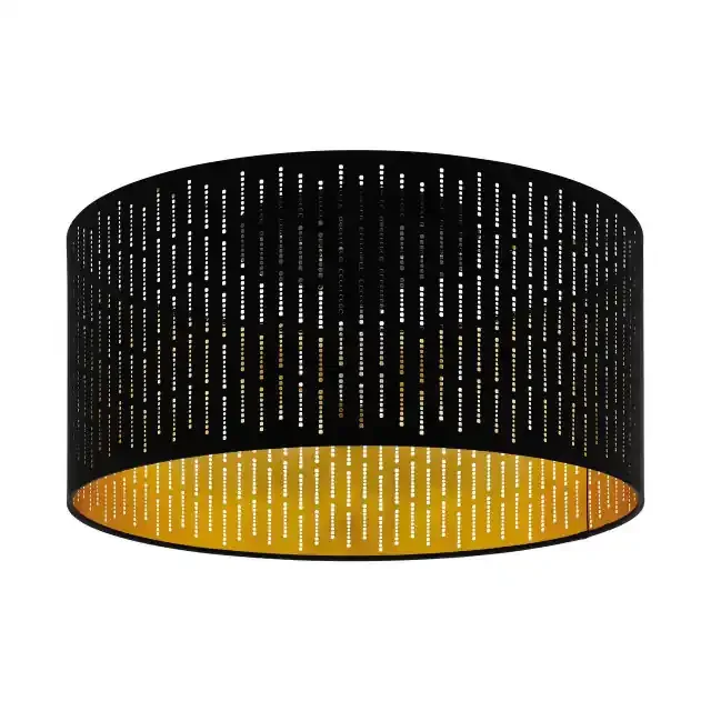 Varillas Black with Black and Gold Fabric Shade Ceiling Light