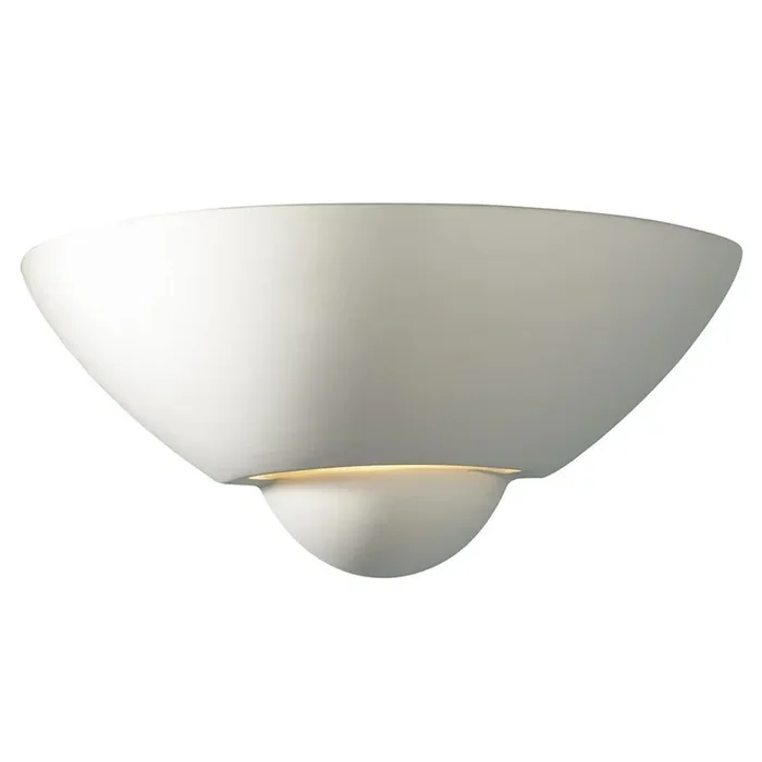 Vector White Ceramic 1 Lamp Modern Half Moon Wall Light