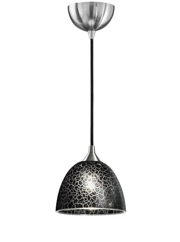 Vertoss Satin Nickel with Black Crackle Shade 18cm Pendant Light