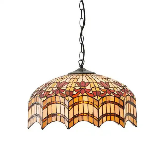 Vesta 3 Light Dark Bronze Tiffany Pendant Light